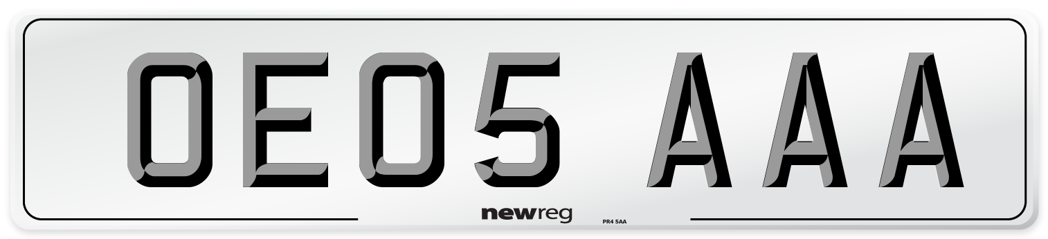 OE05 AAA Number Plate from New Reg